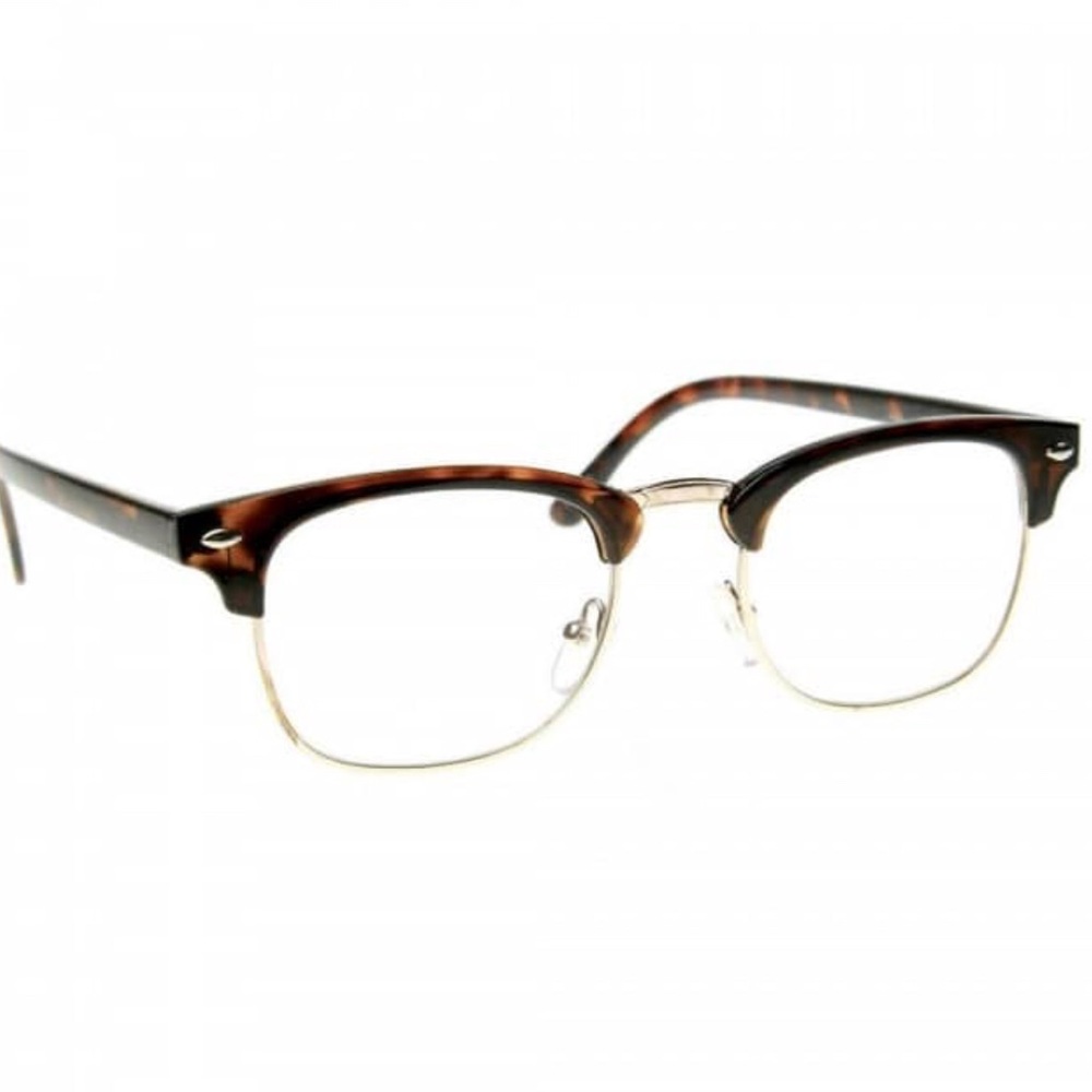Classic Half Frame Vintage Clear Lens Glasses
